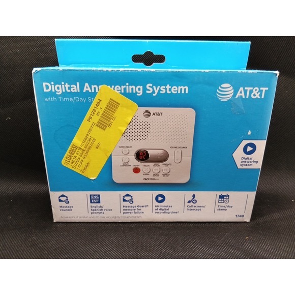 AT&T 1740 Digital Answering System With‎ Time and Day Stamp - White - Picture 1 of 3